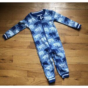 Hatley Blue Bear Zipper Pajamas 6-9M